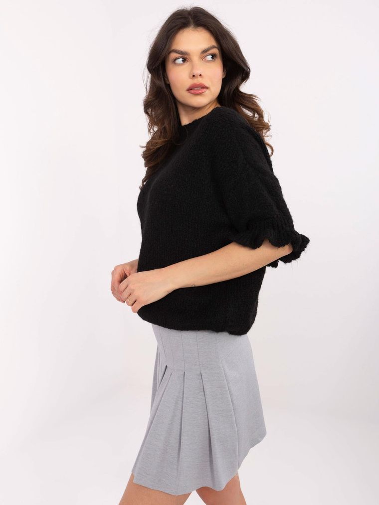 Sweter damski, oversize, czarny, Italy Moda