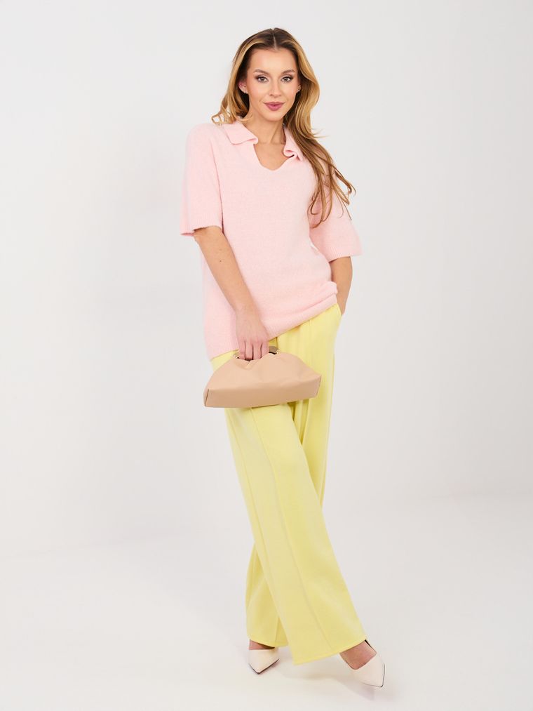 Sweter damski, oversize, różowy, Italy Moda