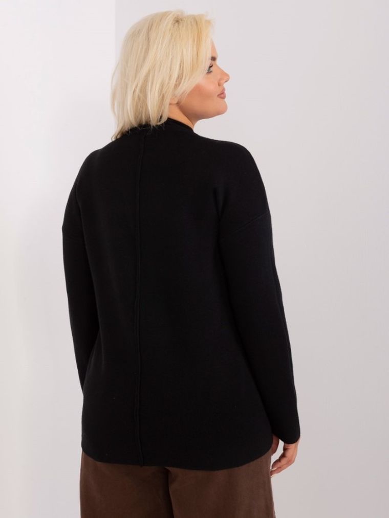 Sweter damski, plus size, czarny, P-M