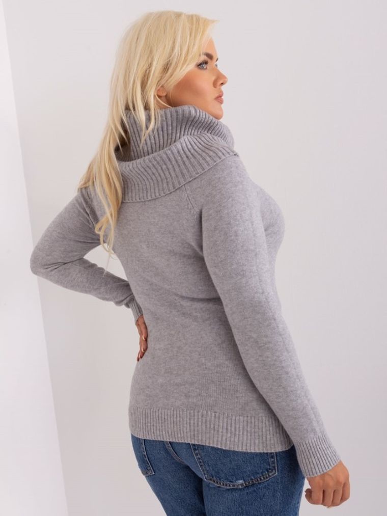Sweter damski, plus size, szary, P-M