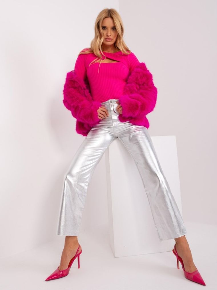 Sweter damski, różowy, P-M