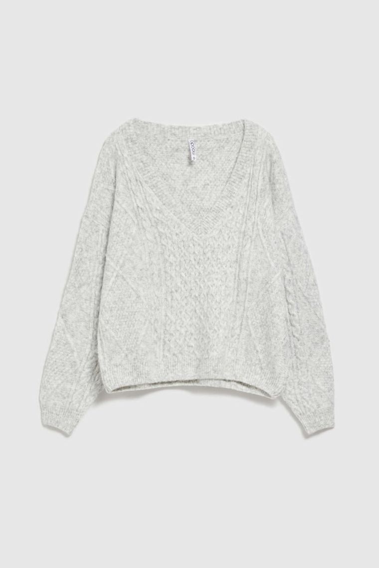 Sweter damski, szary, Moodo