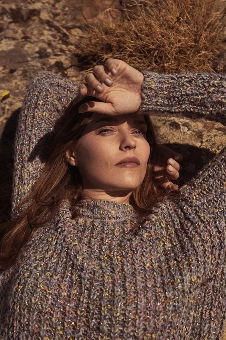 Sweter damski, szary, Moodo