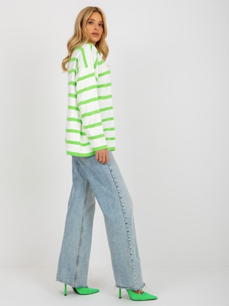 Sweter damski z wełną, oversize, mix, Rue Paris