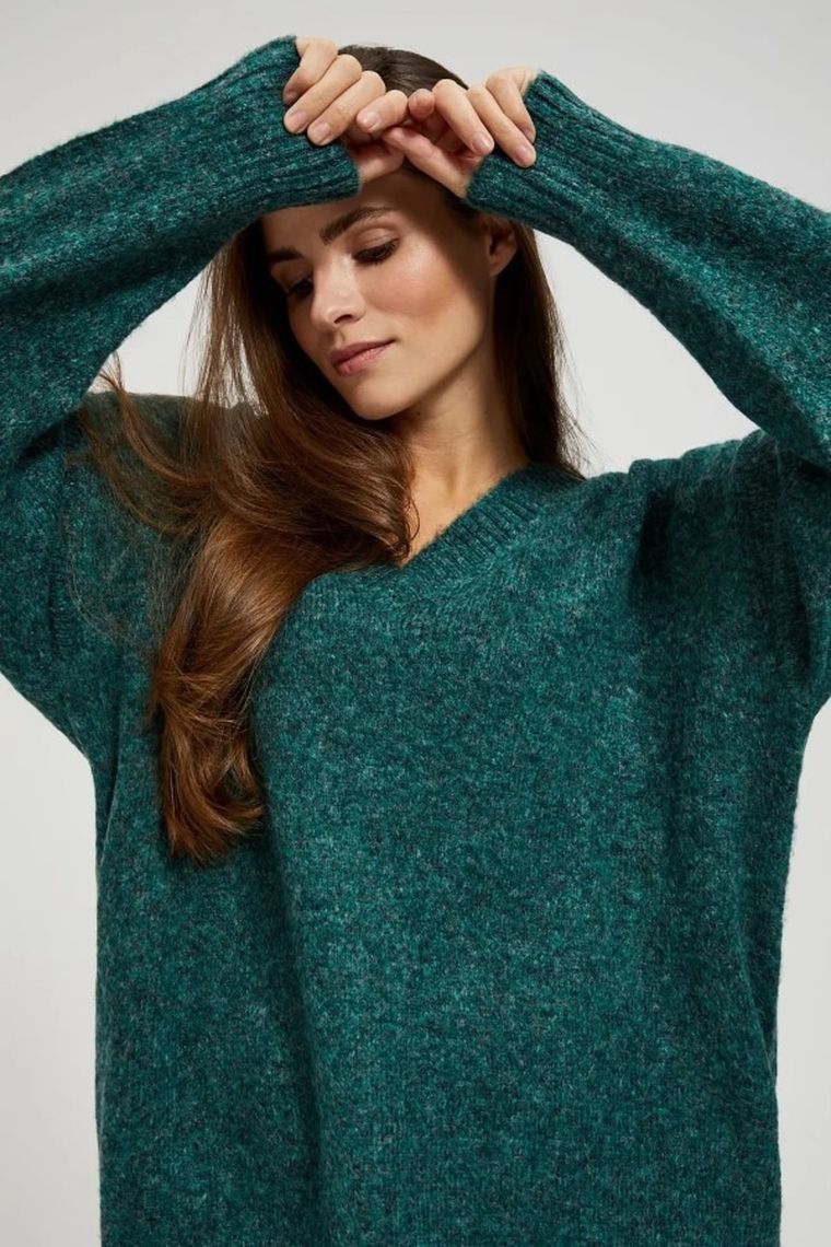 Sweter damski, zielony, Moodo