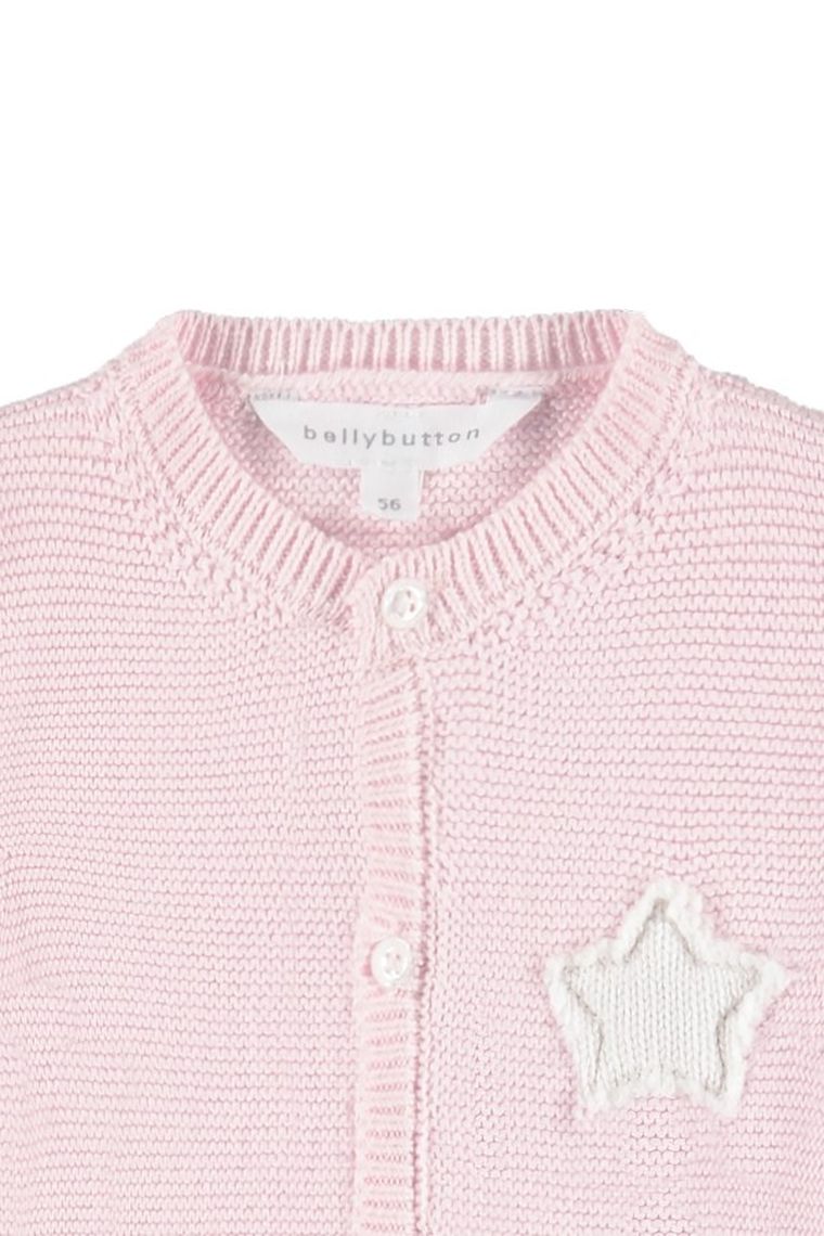 Sweter dziewczęcy, rozpinany, bawełna organiczna, różowy, Bellybutton