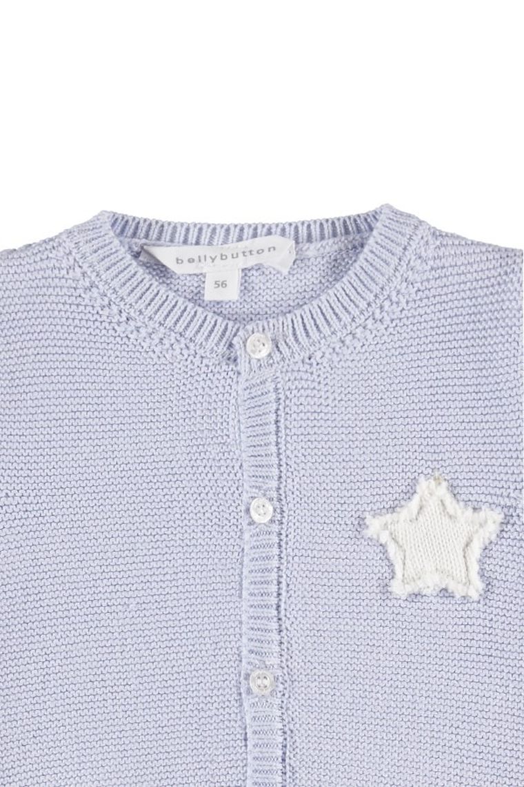 Sweter niemowlęcy, rozpinany, bawełna organiczna, niebieski, Bellybutton