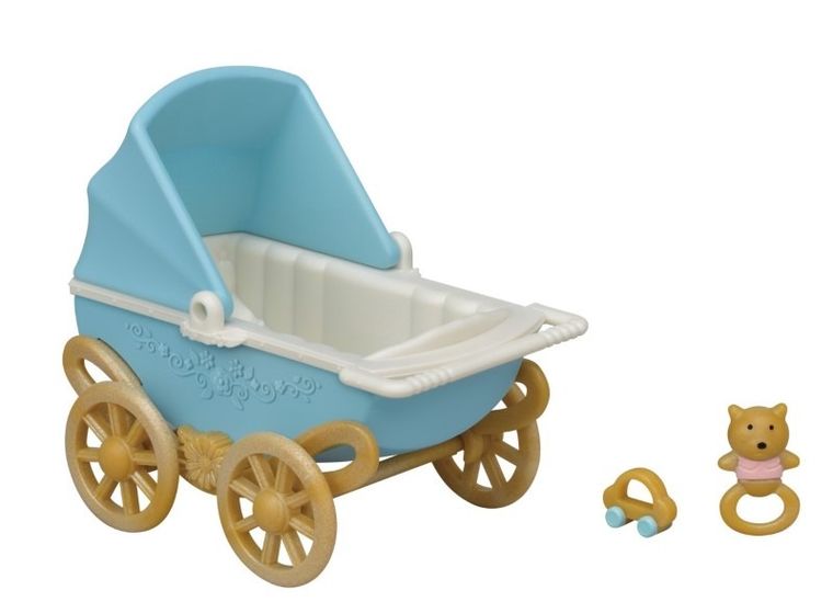 Sylvanian Families, bliźniaki królików z czekoladowymi uszkami, wózek, akcesoria, zestaw, 5432