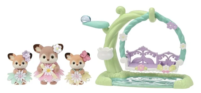Sylvanian Families, Jelonki na kwiatowej huśtawce, zestaw z figurkami, 5801