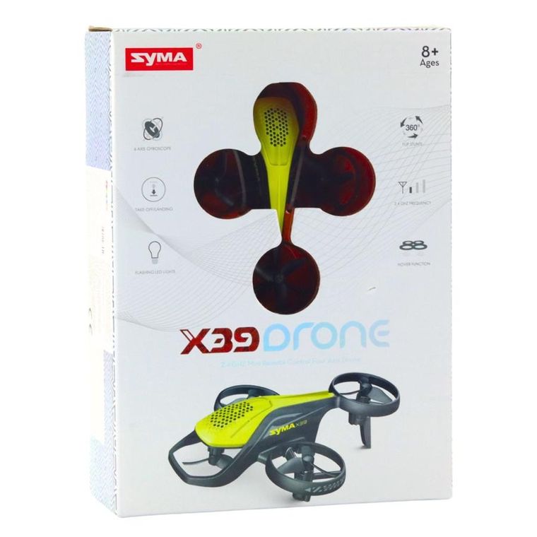 Syma, X36, mini dron zdalnie sterowany, czteroosiowy, żółty