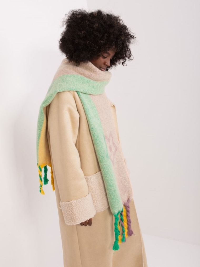 Szalik damski, beżowy, Italy Moda