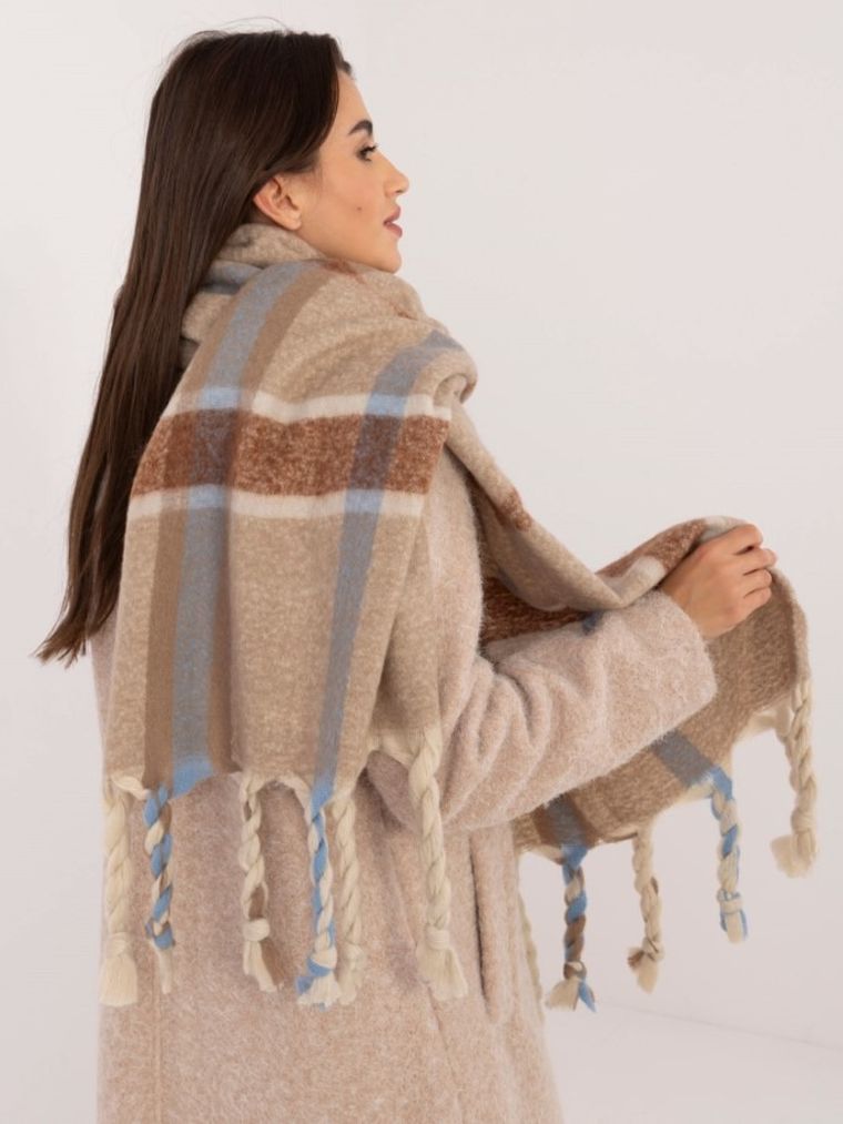 Szalik damski, beżowy, Italy Moda