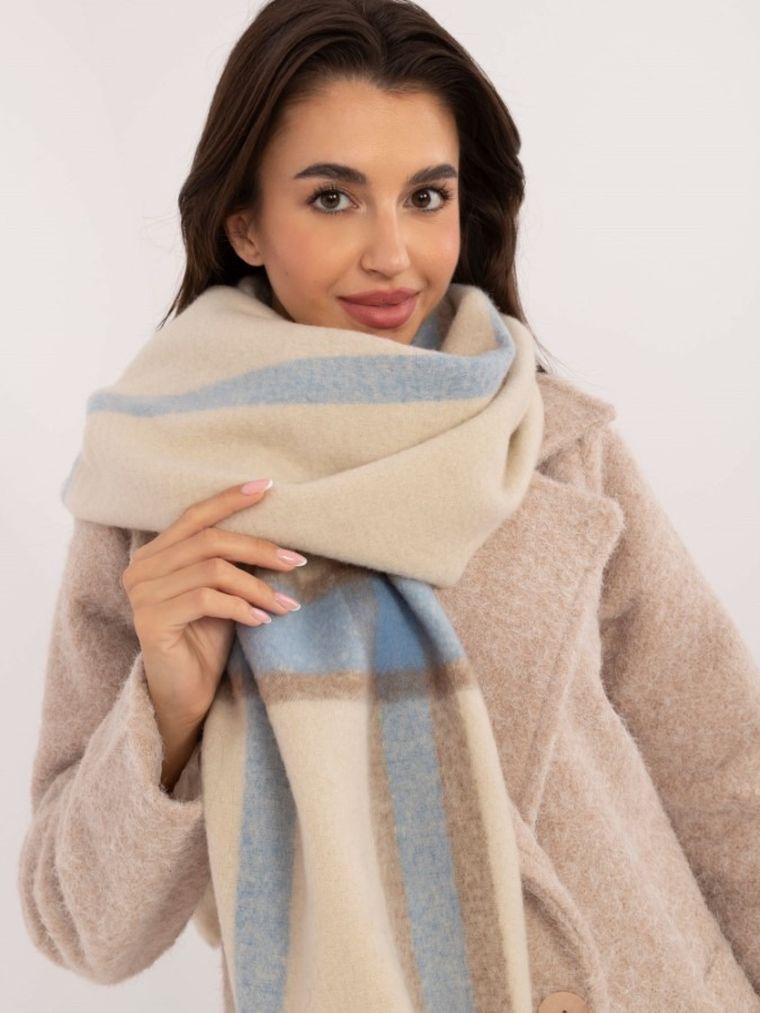 Szalik damski, beżowy, Italy Moda