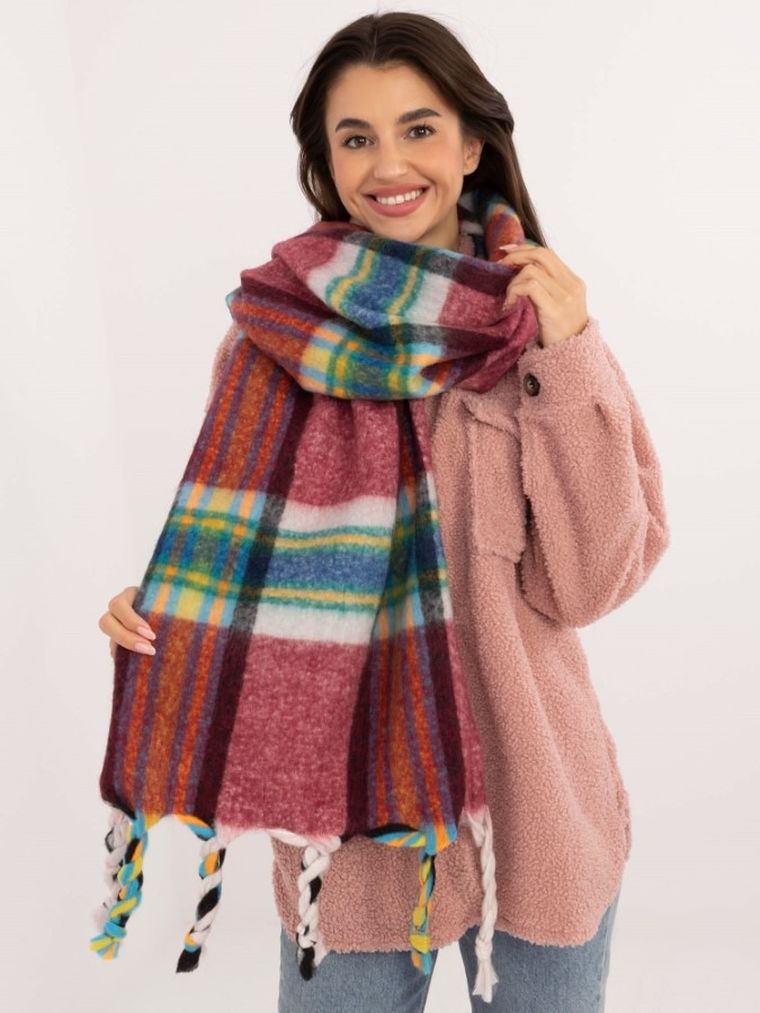 Szalik damski, bordowy, Italy Moda