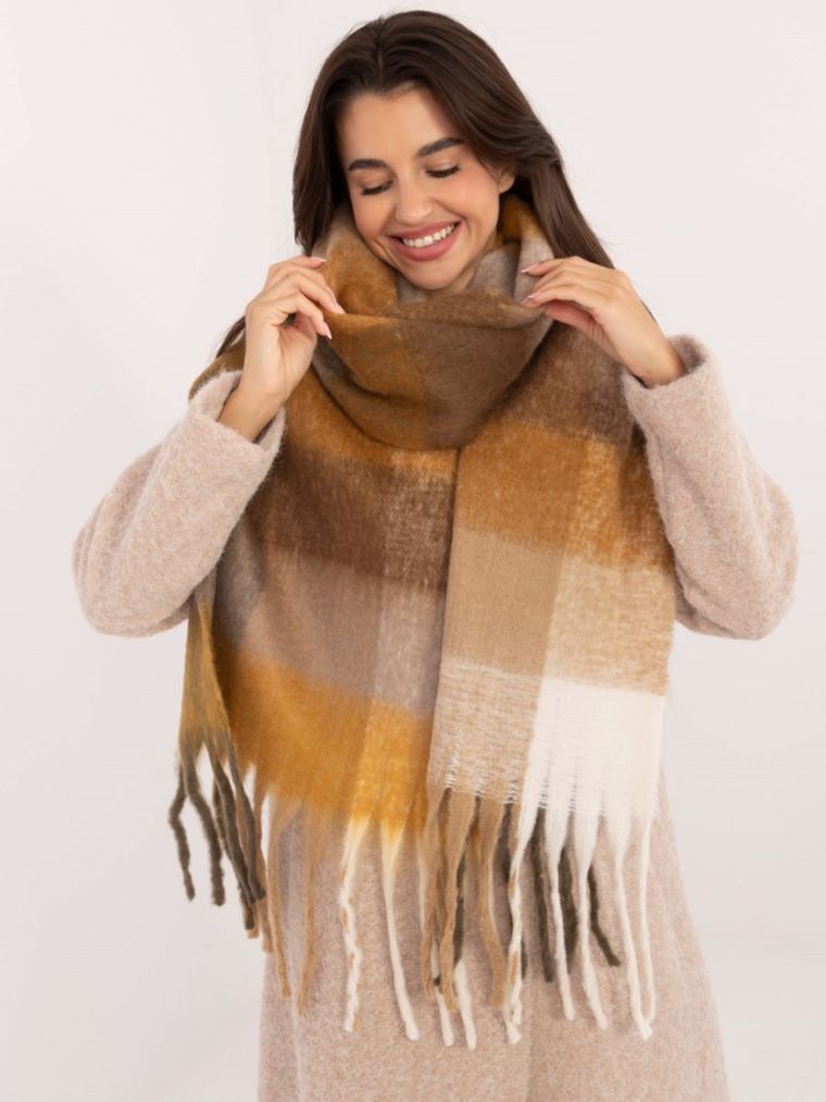 Szalik damski, brązowy, Italy Moda