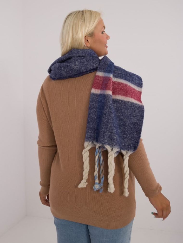 Szalik damski, granatowy, Italy Moda