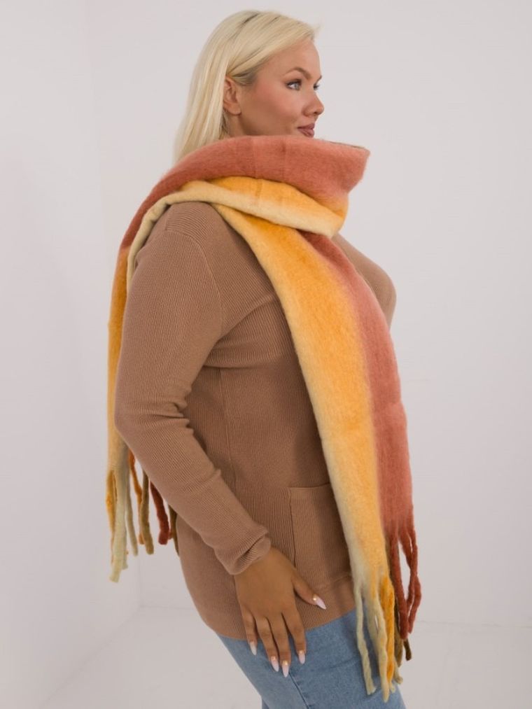 Szalik damski, pomarańczowy, Italy Moda