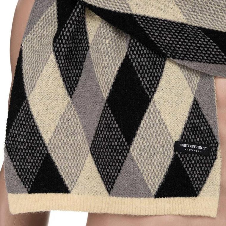 Szalik męski, beżowo-czarny, Peterson
