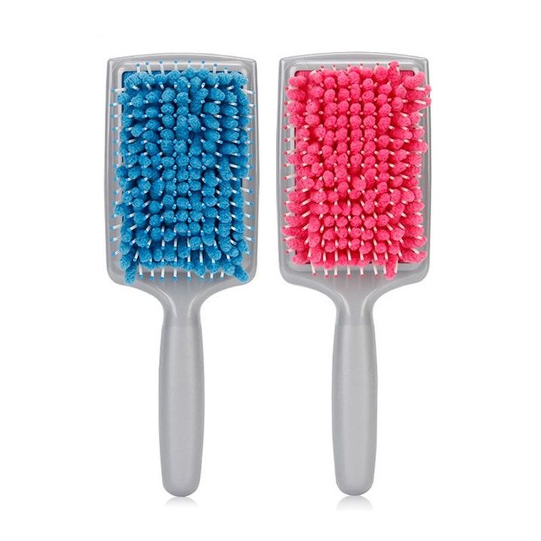 Szczotka do włosów z włosiem z mikrowłókna - różowa