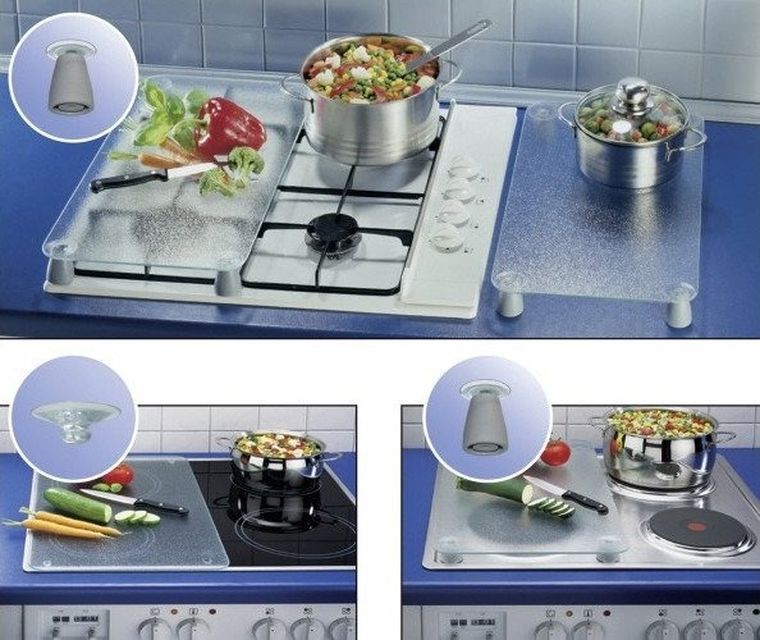 Szklane płyty ochronne, granit, na kuchenkę, 2 szt.