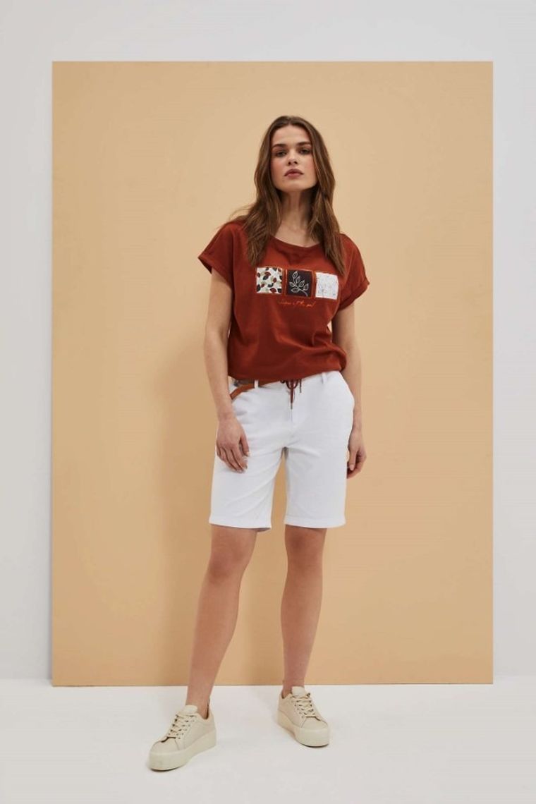 Szorty damskie, białe, Moodo