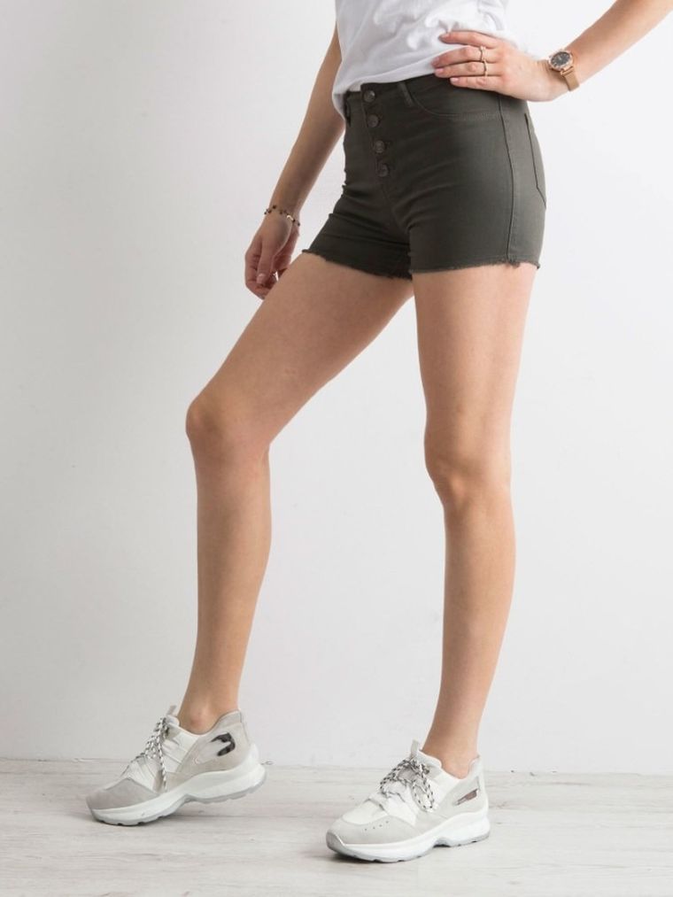 Szorty damskie, khaki, Factory Price