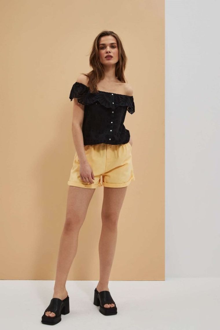 Szorty damskie, żółte, Moodo