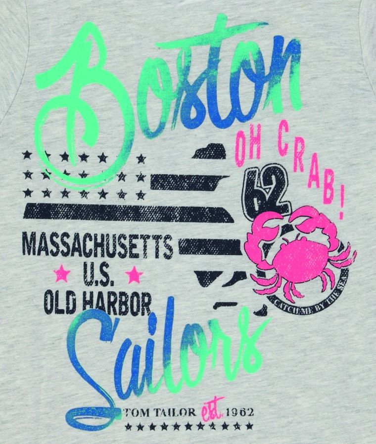 T-shirt chłopięcy, beżowy melanż, Tom Tailor