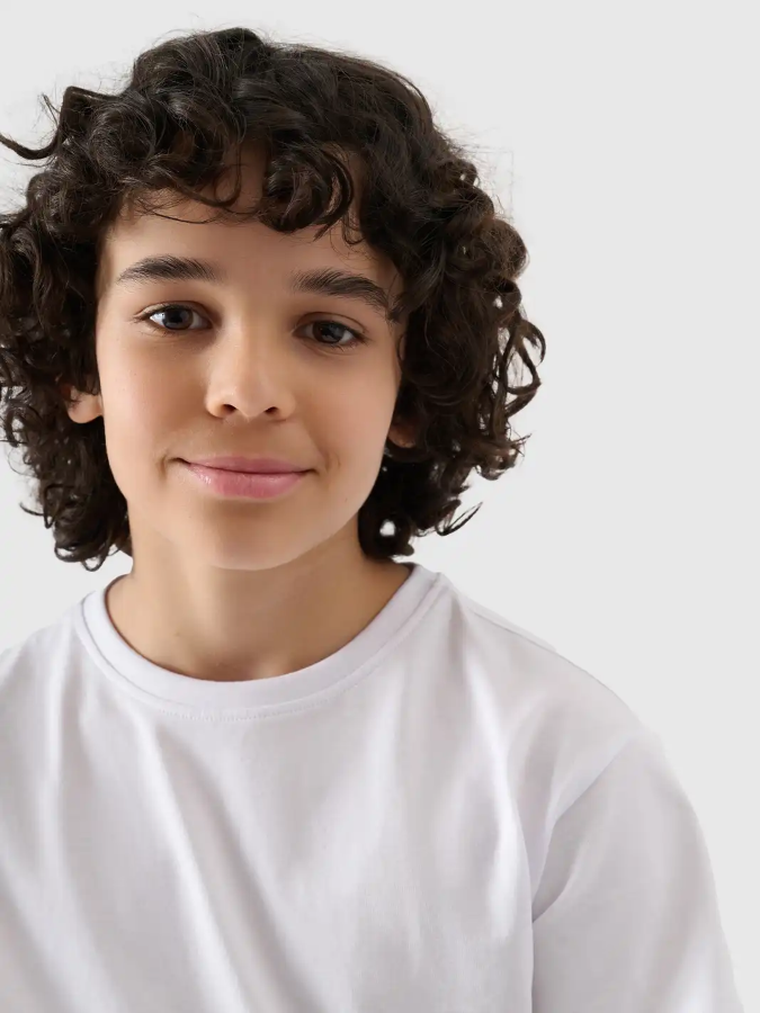 T-shirt chłopięcy, biały, 4F