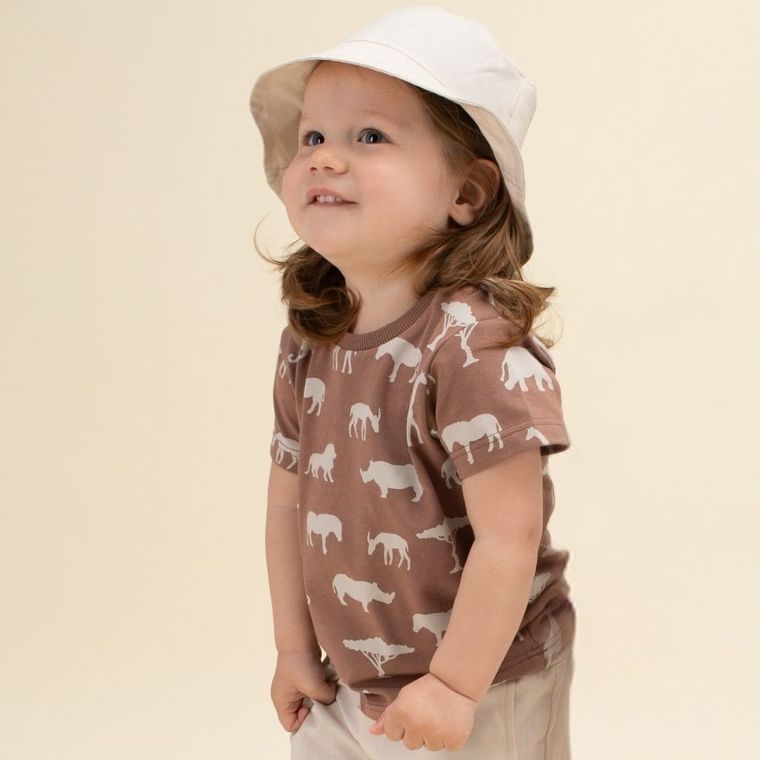 T-shirt chłopięcy, brązowy, Pinokio