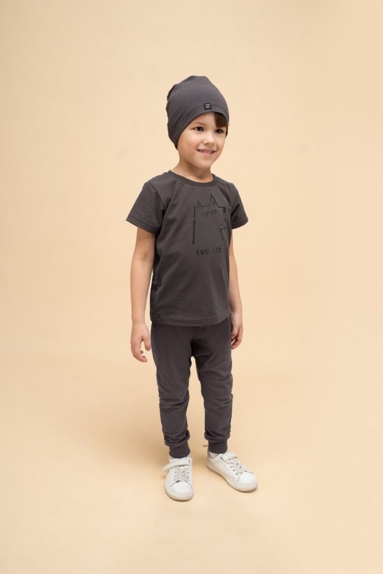 T-shirt chłopięcy, grafitowy, Pinokio