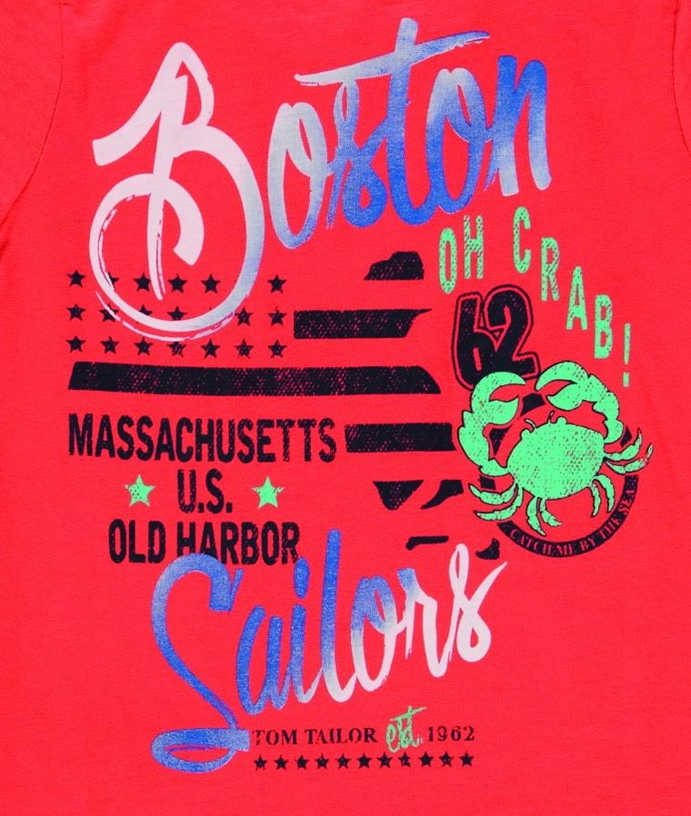 T-shirt chłopięcy, pomarańczowy, Tom Tailor