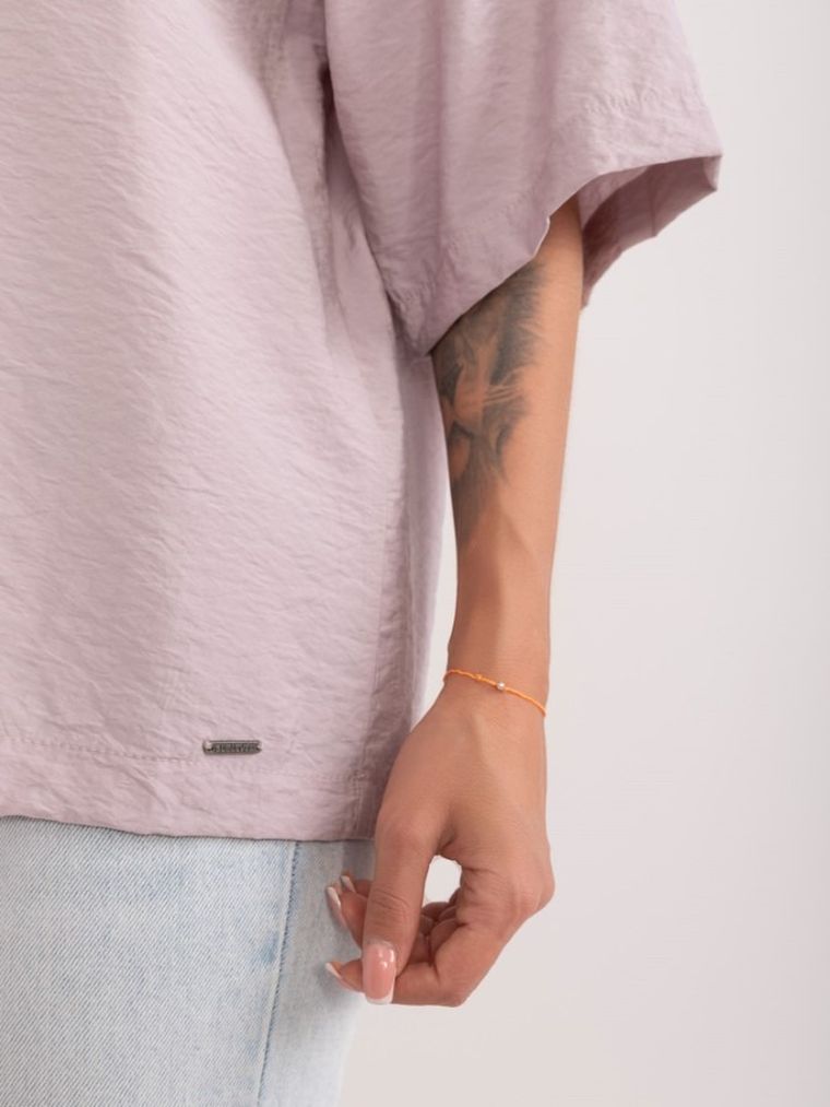 T-shirt damski, beżowy, Sublevel