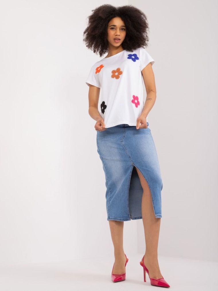 T-shirt damski, biały, Basic Feel Good