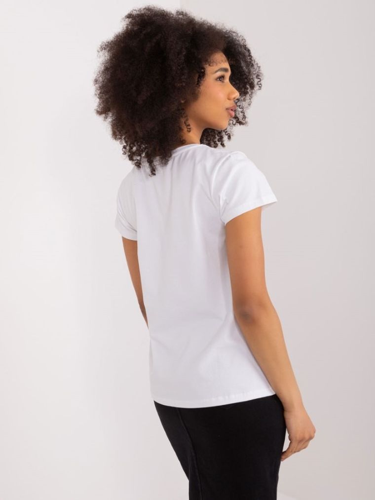 T-shirt damski, biały, Basic Feel Good