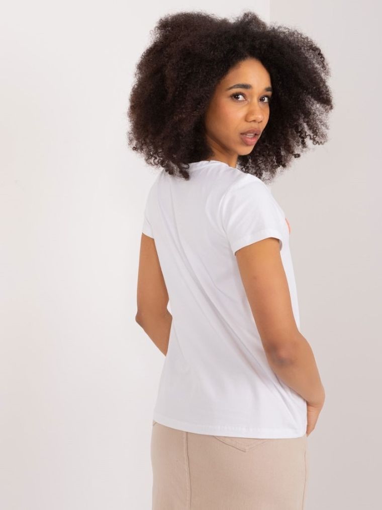 T-shirt damski, biały, Basic Feel Good