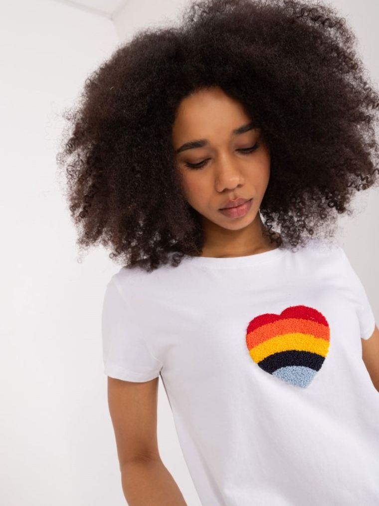 T-shirt damski, biały, Basic Feel Good