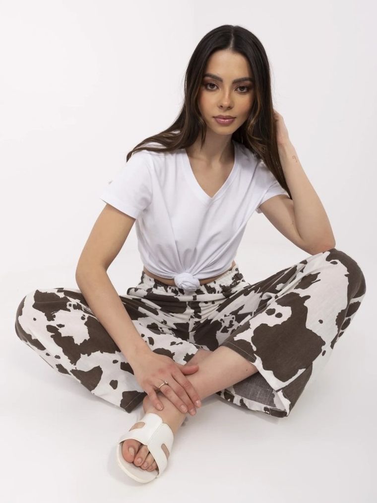 T-shirt damski, biały, Basic Feel Good