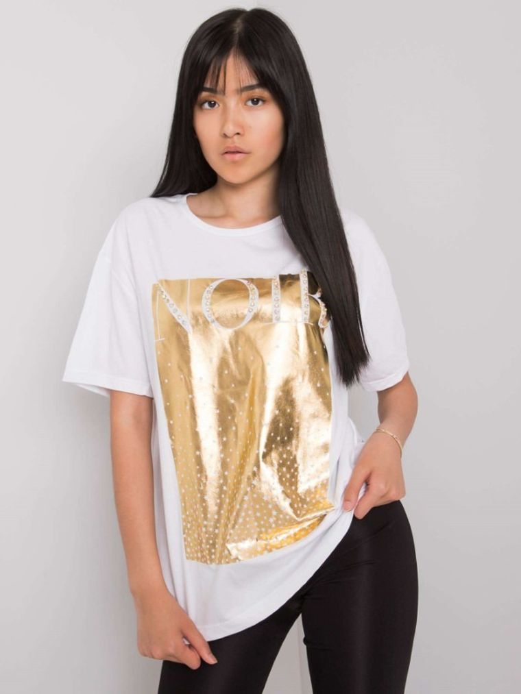 T-shirt damski, biały, H&B