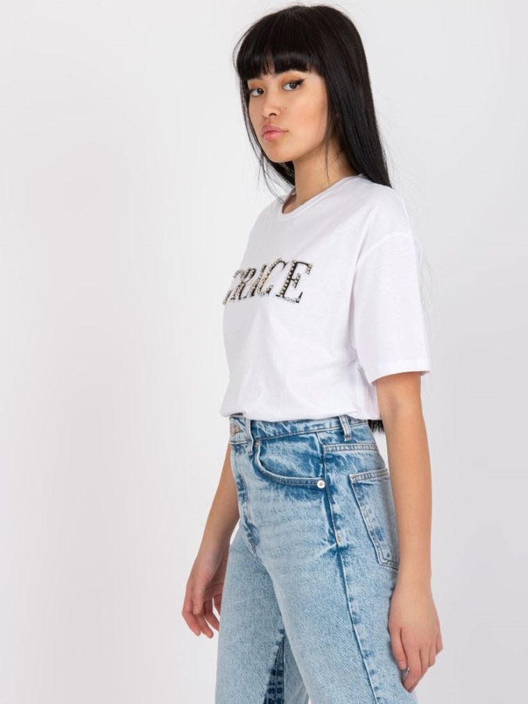 T-shirt damski, biały, H&B