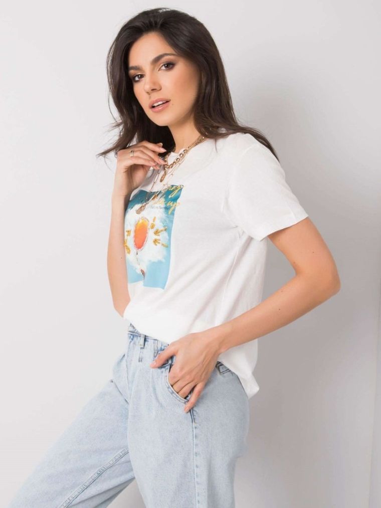 T-shirt damski, biały, Pepper & Mint