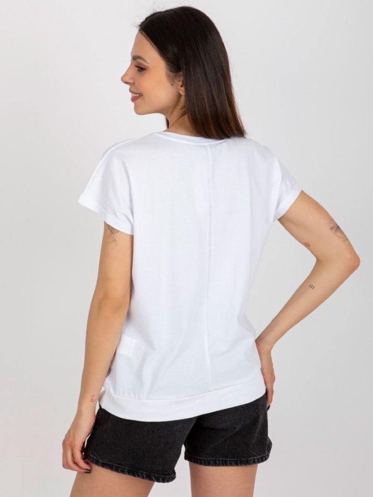 T-shirt damski, biały, Rue Paris