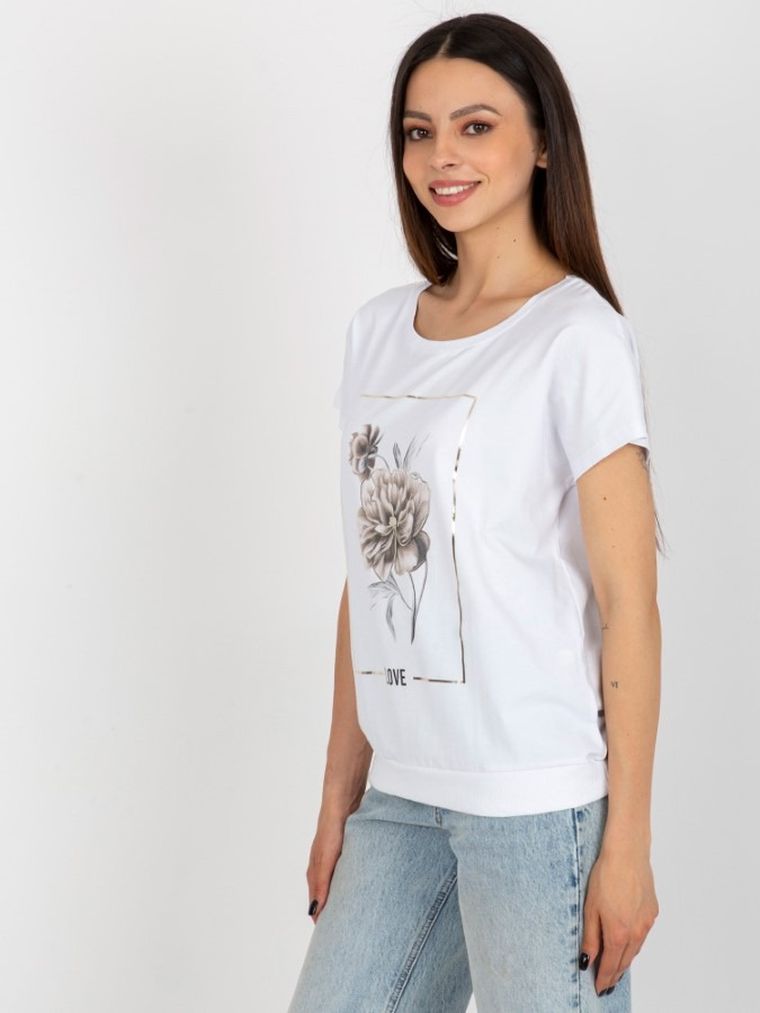 T-shirt damski, biały, Rue Paris