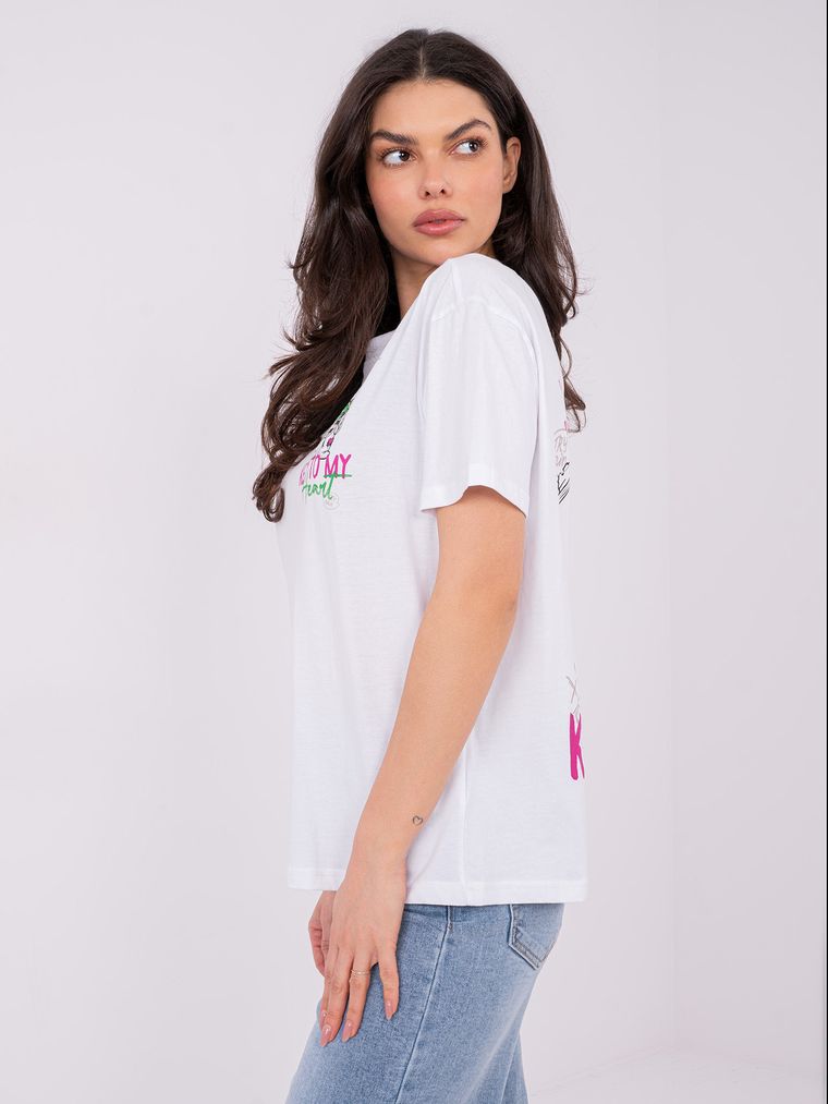 T-shirt damski, biały, Sublevel