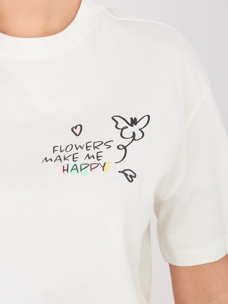 T-shirt damski, biały, Sublevel