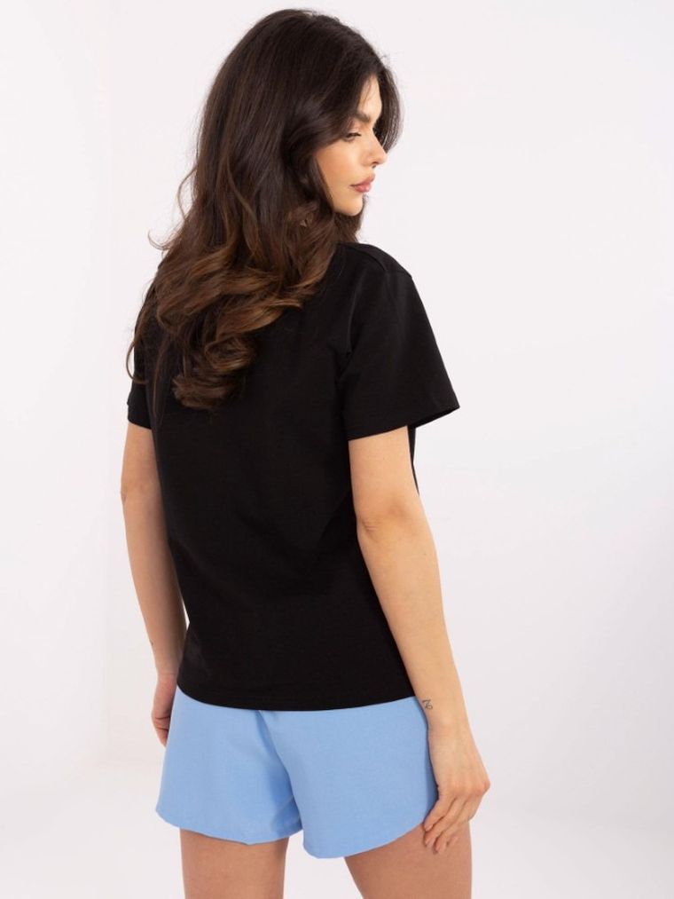 T-shirt damski, czarny, Calimera