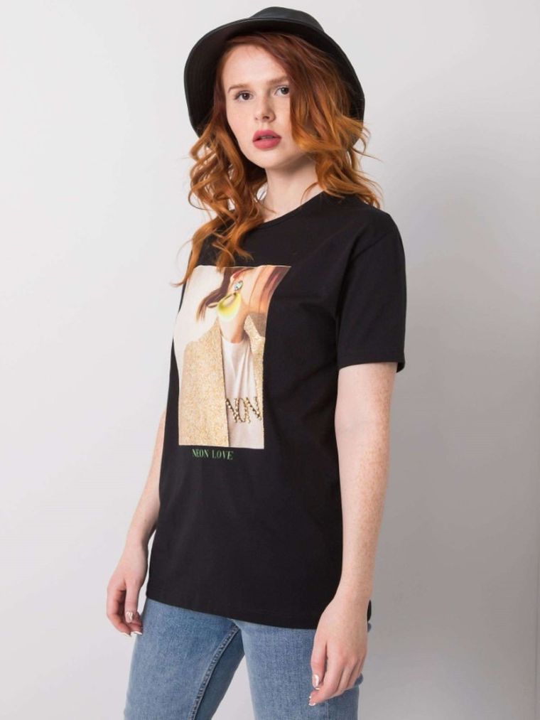 T-shirt damski, czarny, H&B