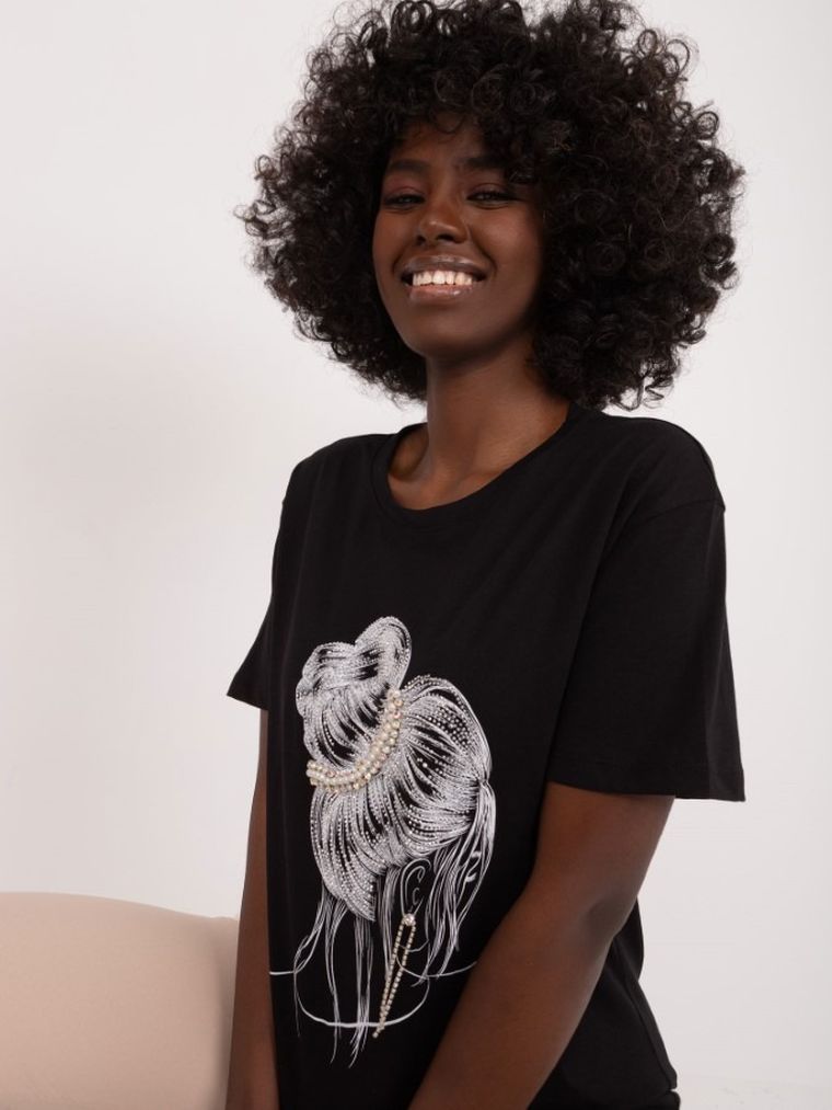 T-shirt damski, czarny, Mint