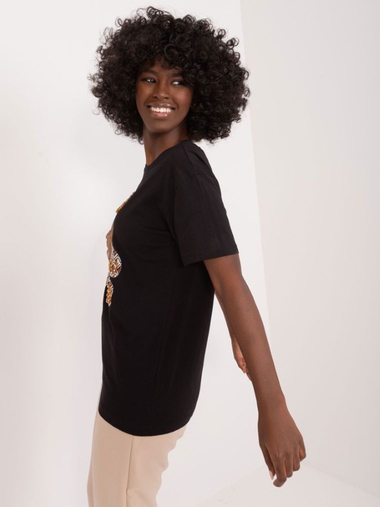 T-shirt damski, czarny, Mint