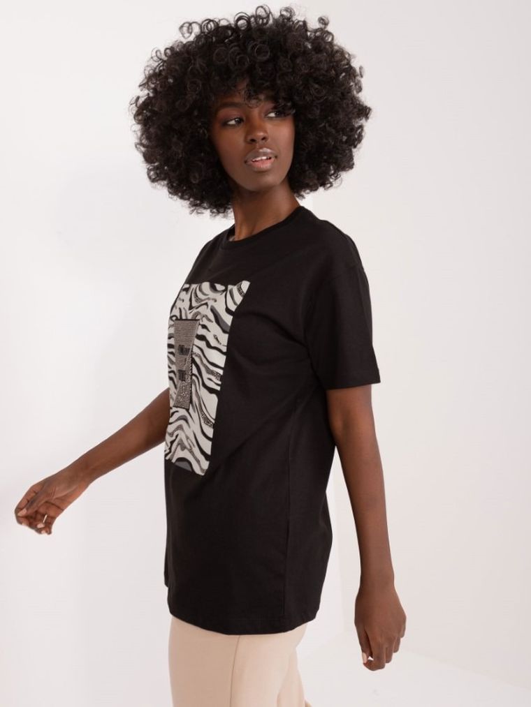 T-shirt damski, czarny, Mint